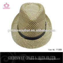 mixed color lady crochet fedora hat